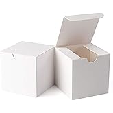 GEFTOL Small White Gift Box 50 Pack 3 x 3 x 3 inches Fold Box Paper Gift Box Bridesmaids Proposal Box for Bridal Birthday Party Christmas