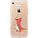 iPhone 7 Case, iPhone 8 Case, JAHOLAN Amusing Whimsical Design Clear Bumper TPU Soft Case Rubber Silicone Cover for iPhone 7 / iPhone 8 - Red Hungry Dinosaur