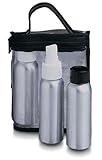 Lewis N. Clark Aluminum Travel Bottle 3 Piece Set, Silver