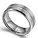King Will Classic 8mm High Polished Center/Matte Finish Men's Tungsten Ring Wedding Band Comfort Fit