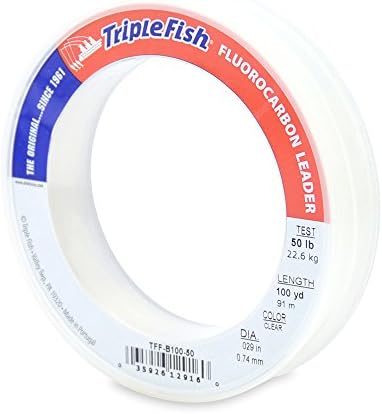 Triple Fish 50 lb Test Fluorocarbon Leader Fishing Line