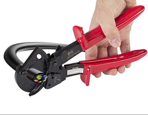 Ratcheting Cable Cutter - Heavy Duty Copper and Aluminum Wire Ratchet Tool - Anti-Slip Rubber Hand Guards - Range: 240mm² - By Gee Gadgets (Certified Refurbished) - Thumbnail 2