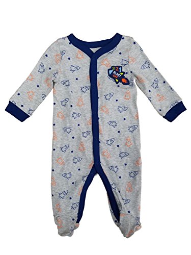 Koala Baby Infant Boys Gray Blast Off Space Ship Rocket Sleep & Play Pajama Sleeper