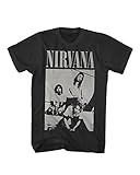 Nirvana B&W Blended Group Photo Adult T-shirt - Black (Small)