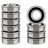 XiKe 10 Pack Flanged Ball Bearing ID 5/8" x OD 1-3/8", Lawn Mower, Wheelbarrows, Carts & Hand Trucks Wheel Hub for Suitable, Replacement for Snapper, Stens, JD, Snapper, MTD, Marathon ＆ AYP Etc.