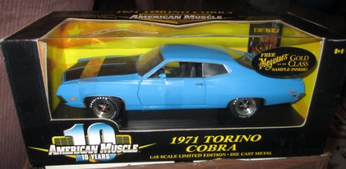 #36512 Ertl American Muscle 10 Years 1971 Torino Cobra,Blue 1/18 Scale Diecast