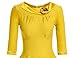 MUXXN Women's Retro 1940s Style Scoop Neck Bridesmaid Tea Length Dress (S Yellow)
