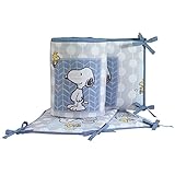 Bedtime Originals Peanuts Forever Snoopy 4 Piece Crib Bumper, Blue/Gray