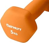 Athlyt Neoprene Dip Dumbbell Set 2 x 5kg Orange Neoprene Coated view 3