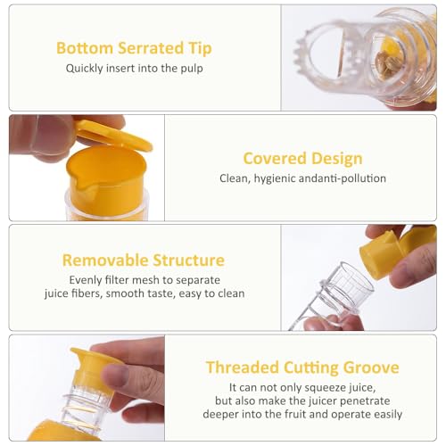 Zitronenpresse, 2 Stück Zitruspresse Manuell Lemon Squeezer Hand Lemon Squeezer für Zitronen, Orangen Handgehaltene Zitruspresse Und Zitronenausgießer thumbnail 3