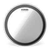Evans EMAD2 Clear Bass Drum Head, 22" - Externally Mounted Adjustable Damping System Allows Player to Adjust Attack and Focus - 2 Foam Damping Rings for Sound Options - Versatile for All Music Genres