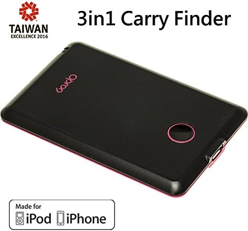 3in1 Carry Finder Power Bank with 1000mAH External Battery Charger , Anti-lost and Found, Bluetooth Selfie Remote Shutter Controller for iPhone/ iPad -Black