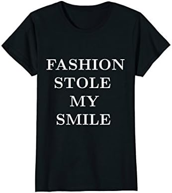 Womens Fashion Stole My Smile T-Shirt - Slogan - Hipster Large Black