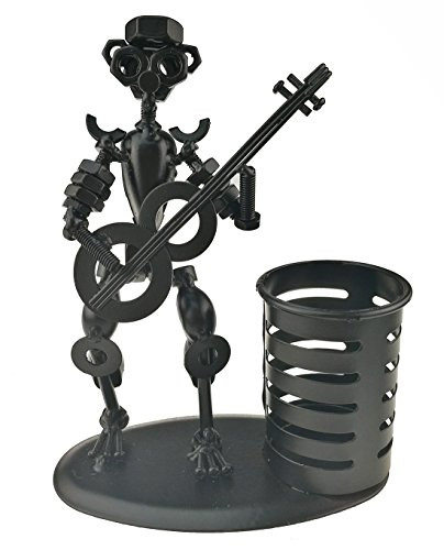 Creative Fashion Black Iron Musician Pen Container Holder For Home Office Desk Decoration Perfect Friend Child Toy Gift A05511-1(Guitar)