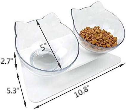 Laifug Elevated Double Cat Bowl Pet Feeding Bowl Raised The Bottom