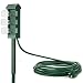BESTTEN Outdoor Power Strip with 12 Foot Long Extension Cord, 3-Outlet Yard Power Stake with Weatherproof Protective Covers, ETL Certified, Green primary
