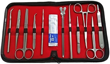 22 Pcs Advanced Stainless Steel Dissection Kit For Students Anatomy, Biology, Veterinary, Botany - For Frogs Animals ect - Scalpel -11 Blades
