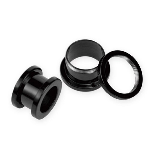 Plugs Tunnels 20mm Big Gauge Black Steel Screw Fit Flesh Tunnel Plug 3/