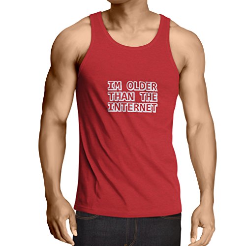 Vest I am Older Than The Internet Funny Birthday Gift Ideas (Medium Red White) - Thumbnail 2