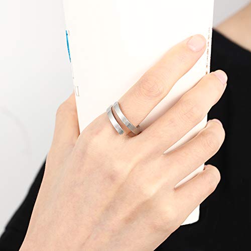 JewelOra Personalized Promise Ring for Her Spiral Name Ring Adjustable Engraved Rings for Women BFF Personalized Gift (Silver) - Thumbnail 5