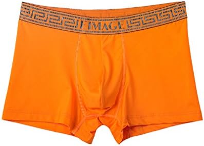 Cnhw Men's Comfortable Seamless Slimming Basic Bright Color Boxer Brief Underwear Oragne L