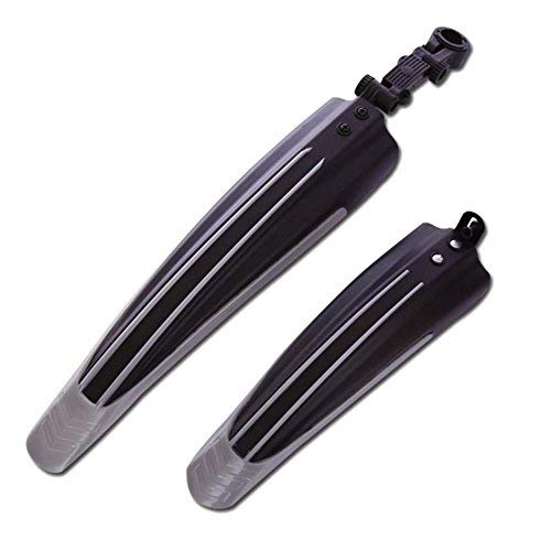 Wateralone Bike Fenders Mudguard Adjustable Mountain Bike Cycling Tire Mudguard, Front+Rear 2 Bicycle Mudguard Set, Mountain Road Fits For 24-28" Bike (Black Grey)