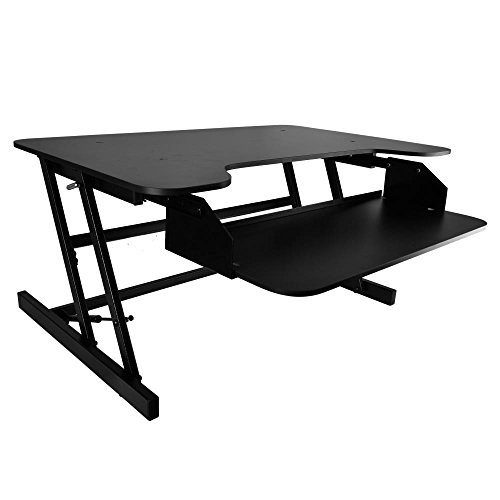 Pyle Height Adjustable Sit & Stand Desk - Universal Regular and
Standing Desk for Computer Laptop Workstation - Quick Setup Pop-Up
Design PDRIS06