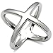 Mai Jewelry Shop & Hair Accessories Big X Crisscross Design Stainless Steel Ring