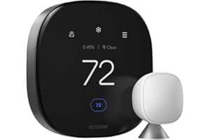 ecobee Smart Thermostat Premium with Smart Sensor and Air Quality Monitor - Programmable Wifi Thermostat - Works with Siri, Alexa, Google Assistant