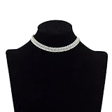 Boosic Adjustable Fishbone Choker Necklace Shaped Necklace For Women Silver Tone