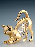 Cat Swarovski Crystal 24k Gold Plated Figurine NIB