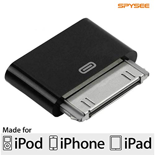 SPYSEE 30 PIN Adapter 8-Pin Female to 30-Pin Male Adapter | Compatible with Many Smartphones, Cars, Docking Stations and More, Black