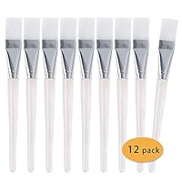 SBYURE 12 Pack Facial Mask Brushes,Soft Synthetic Face Applicator Brush for Face Mask Application or DIY Needs