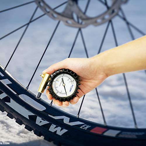 GODESON Presta Valve Tire Pressure Gauge with Bicycle Air Pressure Relief for Road Cycling Tires,Range to 160 PSI/11BAR