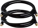 iMBPrice - (2-Pack) RG6 Coaxial Patch Cable (6 Feet) with F-Type Screw-on Connectors in Black