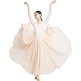 ROYAL SMEELA 720 Chiffon Long Ballet Skirt Flowy Lyrical Dance Skirt for Women Backless Ballet Leotard Modern Dance Costume