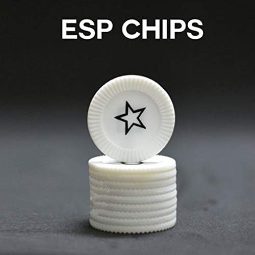 MilesMagic Magician's Set of 10 ESP Chips Mentalism Gimmick Mind Reading Symbols Prediction Foretelling Future Hypnosis Utility for Real Magic Tricks, White