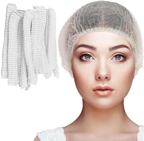 Smilco 200pcs Disposable Bouffant Caps, 21inches Hair Net, Elastic