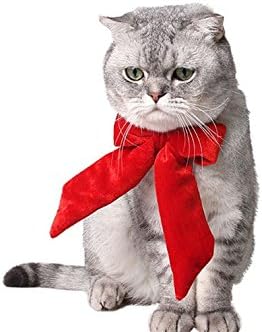 Christmas Holiday Season Pet Bow Tie Dog Cat Costume Collar Accessories, Red, Butterfly Knot, M size