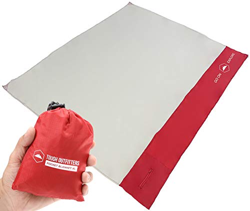 Pocket Blanket – Compact & Packable Beach Mat – Portable & Lightweight Outdoor Travel Sheet for Picnics, Festivals, Hiking & Camping – Waterproof, Sand Proof & Quick Drying Ground Cover (XL)