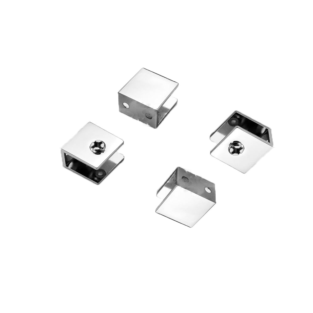 zalati Shelf Brackets 4pcs Board Holder Clip Supports Metal Pegs for Wood Glass Bookshelf Cabinet Cupboards - Square for 10mm thckiness Boards