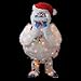 ProductWorks Pre-Lit Faux Fur Bumble with Light Strand Christmas Yard Art Decoration and Clear Lights, 32