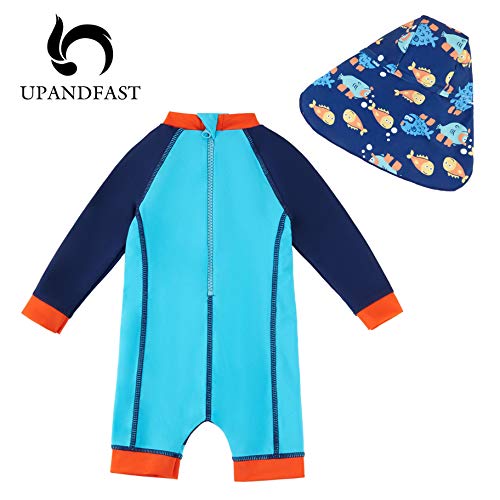 upandfast Baby Boy Swimsuit UPF 50 One Piece Infant Boy Bathing Suit