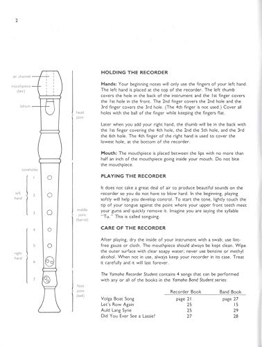 Yamaha Recorder Student (Yamaha Individual Instruction) - //medicalbooks.filipinodoctors.org