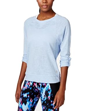 Calvin Klein Performance Three-Quarter Sleeve Top Blue Medium