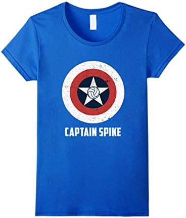 Womens Vintage Captain Volleyball T Shirt Jersey Served Hot Gift Medium Royal Blue