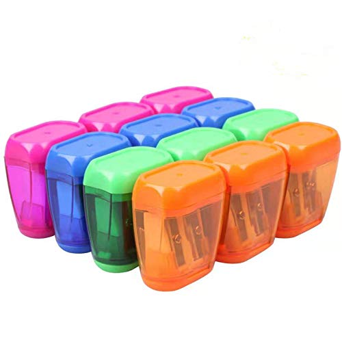 Pencil Sharpener Double Hole Sharpeners with Lid and Waste Collecting