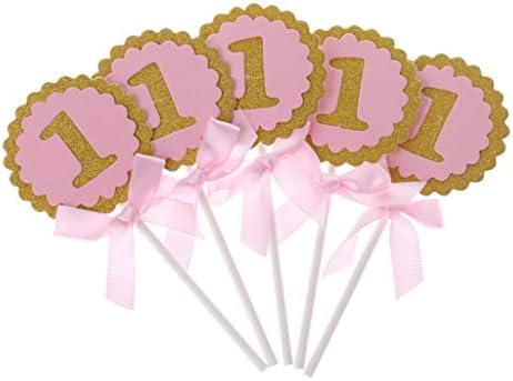Feamos 10 Pcs Baby Birthday Cupcake Toppers Balloon Cake Baking Decor For Party Supplies 1 Year Baby Shower DIY