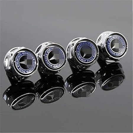 Amazon Gangjianlan 自動車ロゴクロームメタル盗難防止カーナンバープレートボルトフレームネジ4個パック メルセデスベンツ用 ナンバーカバー ホルダー 車 バイク