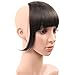 HUA MIAN LI Bob Flat Hair Bangs Heat Resistant Synthetic Hair Clip-in Bangs Straight Bangs With Fringe One Piece Clip Aoert (Black)